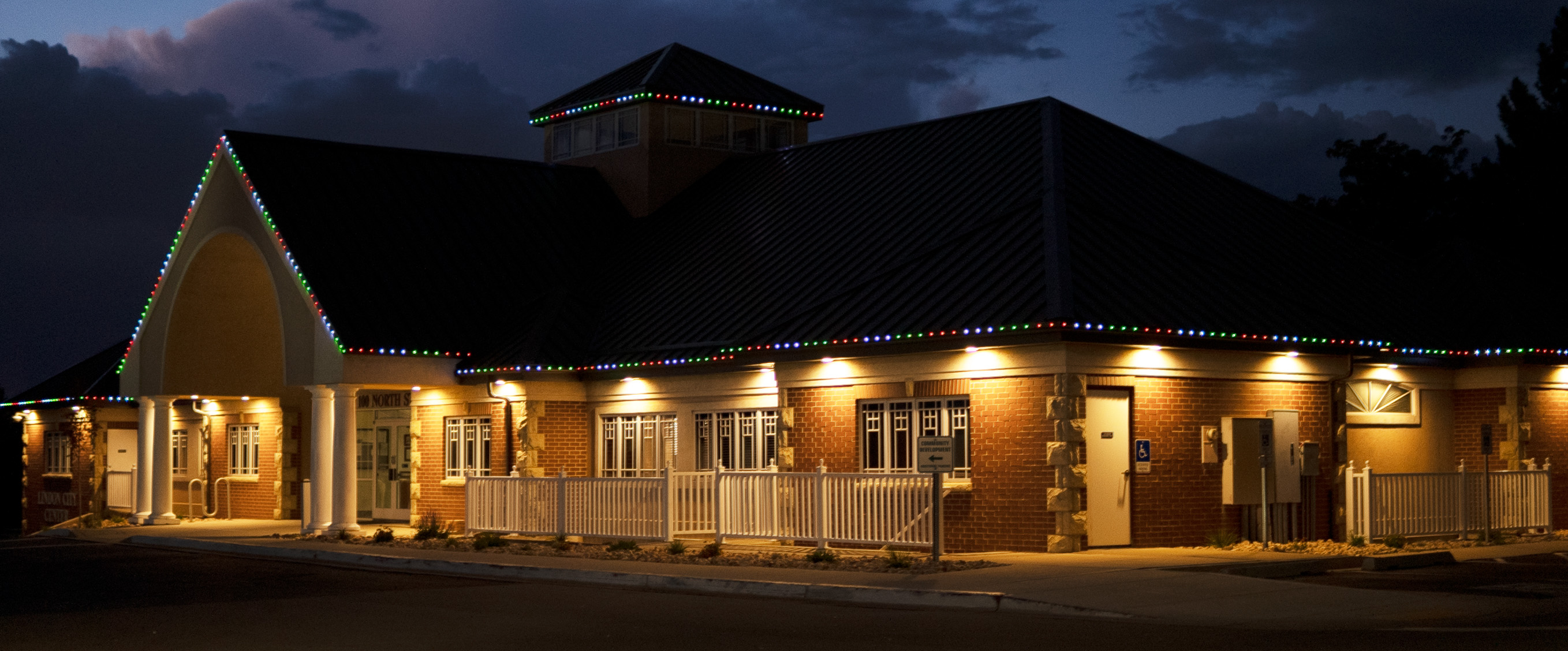 Commercial property with custom permanent LED lighting